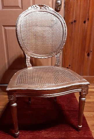 Vintage Chair -  French Tole Gold Florentinesque Baroque Style - Sturdy! Cover