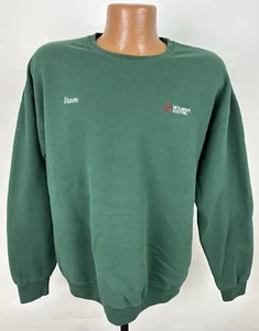 Sudadera Eléctrica Mitsubishi Años 90 De Colección L Verde Bosque Cuello Redondo Grunge Sharon - Imagen 1 de 10