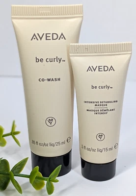 LOT 2🚨Aveda Be Curly Co Wash Intensive Detangling Masque Travel Gym Bag TSA Sz - Image 1 of 4