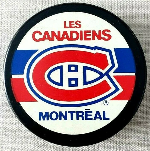 NHL Montreal Canadiens Large Ziegler Blue Circle 'R' Official Game Puck 1985-92 Cover