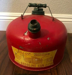 VINTAGE FILL-UP WITH BILLUPS RED 2 1/2 GALLON GAS CAN - RARE Petroleum - Picture 1 of 9