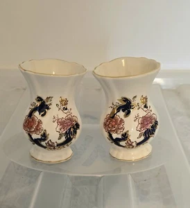 Pair of Masons Ironstone Blue Mandalay Pattern Vase 4" high - Picture 1 of 2