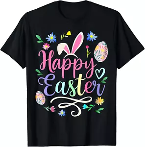 Happy Easter Sayings Egg Bunny for Men Women Girl T-Shirt - Picture 1 of 3