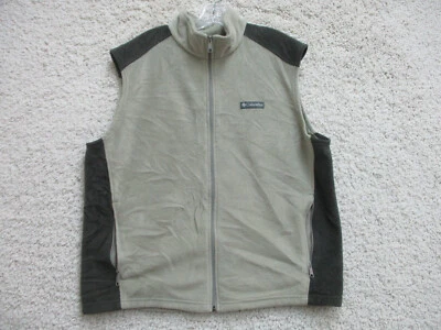 Columbia Chaleco Suéter Extra Grande Adulto Beige Cremallera Completa Bolsillos Sin Mangas Para Hombre Foto 1 de 4