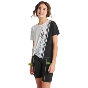 Justice Girls J-Sport Colorblocked Active Swim Knot Front T-Shirt, Size M (10) - Picture 1 of 5