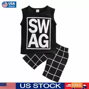 2pcs Newborn Toddler Kids Baby Boy T-shirt Tops+Shorts Pants Clothes Outfits Set - Picture 1 of 10