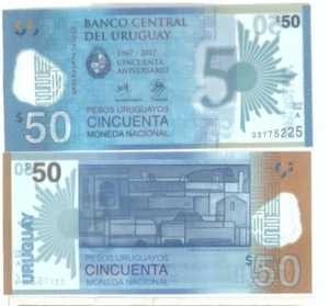 Uruguay  $50 Commemorative Polymer Banknote 2018 UNC - Picture 1 of 3