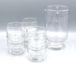 Princess House Martini Cut Glass Pitcher Mix Cocktail Glasses Low Ball Barware 6 - Picture 1 of 7