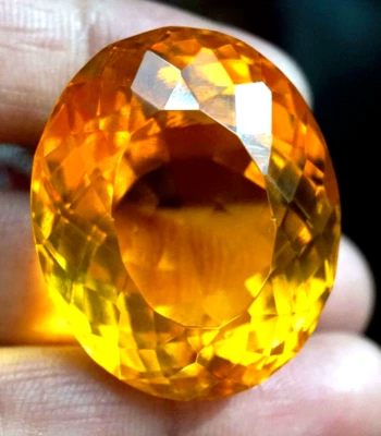 AAA+ Large Yellow Citrine 91.90 Ct. Oval Cut Loose Gemstone for Ring & Pendant - Image 1 of 4