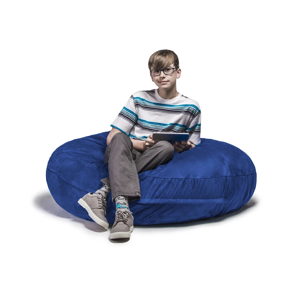 Jaxx Cocoon 4 ft Foam Bean Bag Chair Microsuede Blueberry