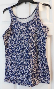 Camiseta sin mangas para mujer Juniors SO Favorite azul floral talla L - Imagen 1 de 4