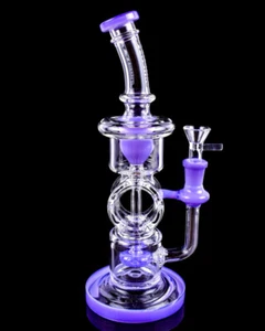 DICKE Bong 11 Zoll Fab Ei RECYCLER BONG Glas Wasserleitung Wasserpfeife LILA *USA* - Bild 1 von 4