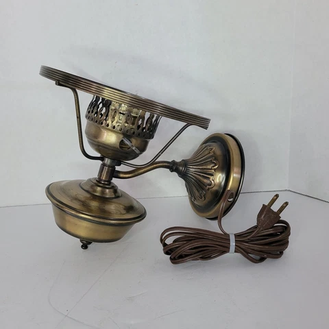 Vintage Brass Baroque Single Arm Wall Sconce Light Fixture for Globe Cover