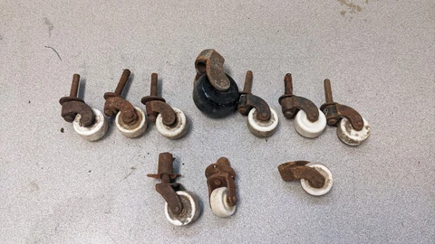 Lot Of 11 Vintage Ceramic Caster Wheels Cover