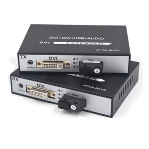 Convertidor DVI a fibra óptica, interruptor KVM, conector de audio de 3,5 mm, 1080P monomodo 20 km - Imagen 1 de 16
