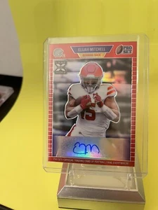 2021 Leaf Pro Set Metal Football ELIJAH MITCHELL Rookie XRC Red Autograph 86/100 - Picture 1 of 2