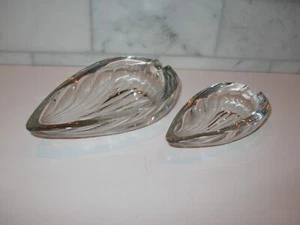 Antique 1950's Cut Crystal Ashtrays, Matched Set of 2, Estate - Picture 1 of 21