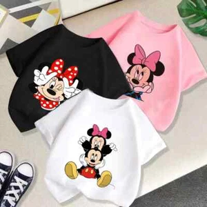 T Shirt Cartoon Disney Boys Girls Children Mickey Mouse Shirt Sleeve - Picture 1 of 44