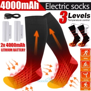 Washable Men Women Electric Heated Socks Winter Foot Warmer Rechargeable Battery - Picture 1 of 58