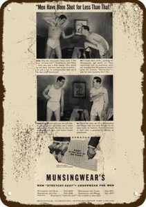 1941 MUNSINGWEAR Men's Underwear Vintage Look DECORATIVE METAL SIGN - TOM & AL - Picture 1 of 1