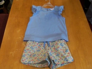 Mini Boden Girls' Floral Shorts & Tommy Bahama Eyelet Cap Sleeve Top-Sz. 7 - Picture 1 of 4
