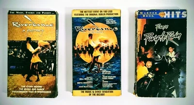 Lot of 3 VHS – Purple Rain, Riverdance: A Journey & The Show – Music/Dance Foto 1 de 4