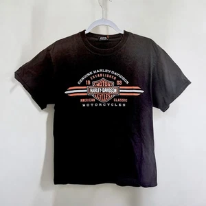 Harley Davidson Hanes Beefy T-Shirt S M Ride Free Hard Often Ottawa Black - Picture 1 of 5