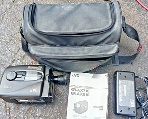 JVC COMPACT VHS CAMCORDER GR-AX510 + BAG + CASE CORD + BATTERY + INSTRUCTIONS!!! - Picture 1 of 7