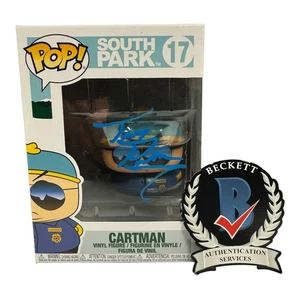 AUTÓGRAFO FIRMADO POR TREY PARKER SOUTH PARK FUNKO POP 17 BECKETT BAS CARTMAN - Imagen 1 de 2