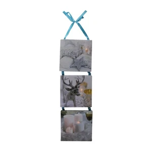 Northlight 15.5" LED 3 Paneles Invierno Vela Llama Navidad Arte de Pared Decoración - Imagen 1 de 2