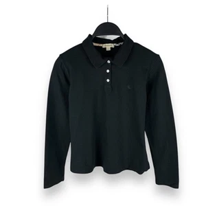 Burberry Long Sleeve Polo Shirt Black Size 14Y/158 Cm - Picture 1 of 11