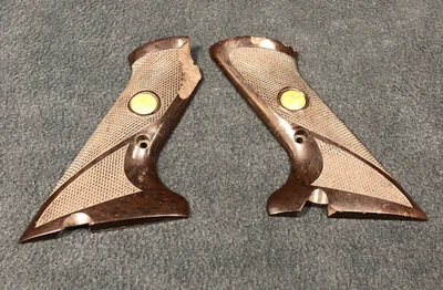 工厂高标准手枪握把原装棕色带奖章 — 第 1/4 张图片