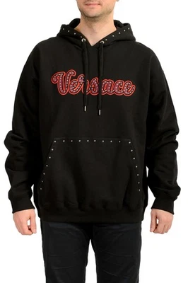 Sudadera con Capucha Versace Para Hombre Negra Ajuste Mitchel Logo Bordado EE. UU. 4XL IT 60 Foto 1 de 4
