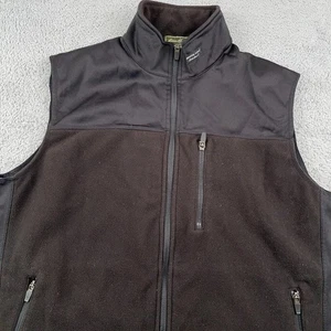 Eddie Bauer Vest Mens Large Black Windcutter Fleece Softshell Outdoor Full Zip - Picture 1 of 9