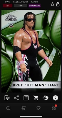 DIGITAL TOPPS WWE SLAM Bret Hit Man Hart CROMO NEGRO 25 SUPER RARO VERDE Leer Foto 1 de 3
