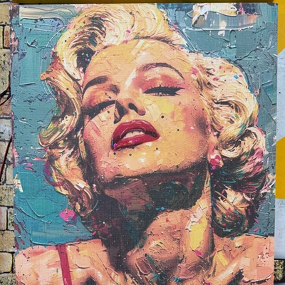 Enmarcado en lienzo Marylin Monroe - Impresión de arte pop - Arte de pared de resina moderna enmarcado  Foto 1 de 4