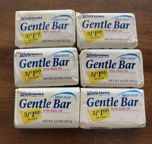 6 Vintage New Walgreens Gentle Touch Bar w/ Bath Oil Mild Soap 4.5oz Movie Prop - Picture 1 of 6