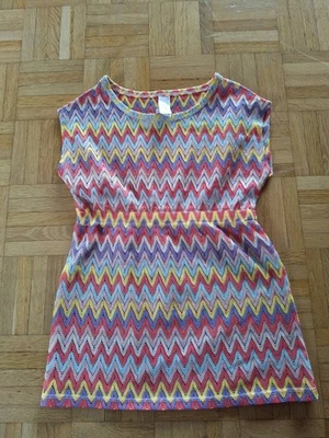 C&A, Strandkleid, Größe: 110/116, Pink/Mehrfarbig, Polyester, Chevron, Mädchen - Bild 1 von 4