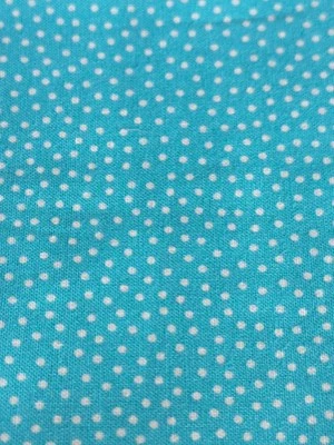 Sm Bright Blue & White Polka Dot Cotton Fabric Remnant (Andover Fabrics, 2020) - Image 1 of 4