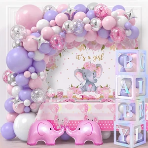 Golray 148Pcs Elephant Baby Shower Decorations for Girl, Baby Boxes with Letters - Picture 1 of 12