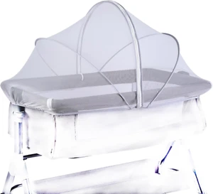 Portable Bassinet Cover with Mosquito Net 2-Way Zipper Bedside Sleeper Crib Tent - Picture 1 of 1