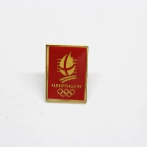 Albertville 92 Olympiade Anstecknadel rotes Logo - Bild 1 von 3