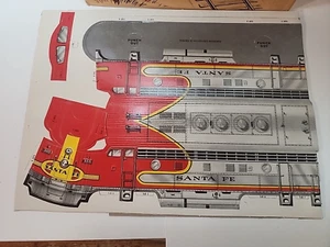 Vintage 50's SANTA FE RAILWAY Streamliner Children's Model Train Punch Out JBDS - Picture 1 of 5