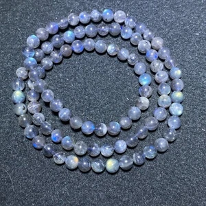 5,5 mm Echter Natürlicher Labradorit Starke Farbe Helle Perlen Armband AAA C1259 - Bild 1 von 8