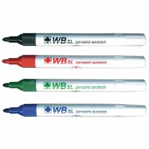 Permanent or Dry Wipe Bullet Tips White Board Pen Markers Black Blue Red Green - Picture 1 of 6