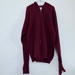 Vintage HandCuffs Zip Up Hoodie Skater Gloves Burgundy Red XLT - Picture 1 of 9