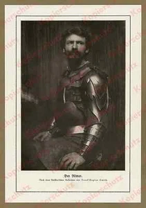 Frank Eugene Smith Selbstporträt Ritterrüstung knight Historismus München 1898!! - Picture 1 of 1