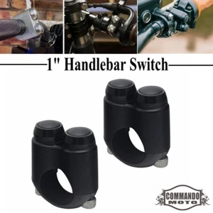 1" Handlebar Momentary Switches For Harley Bobber Chopper Cafe Racer Universal - Picture 1 of 8