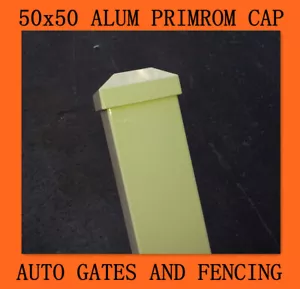 Pool Fence- 50 x 50 Fencing Post Domed / Pyramid Cap Aluminium Primrose - Picture 1 of 2