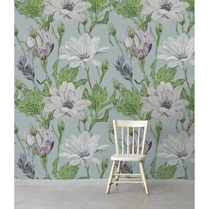 Modern Daisies Floral removable wallpaper self adhesive wall mural peel & stick - Picture 1 of 10